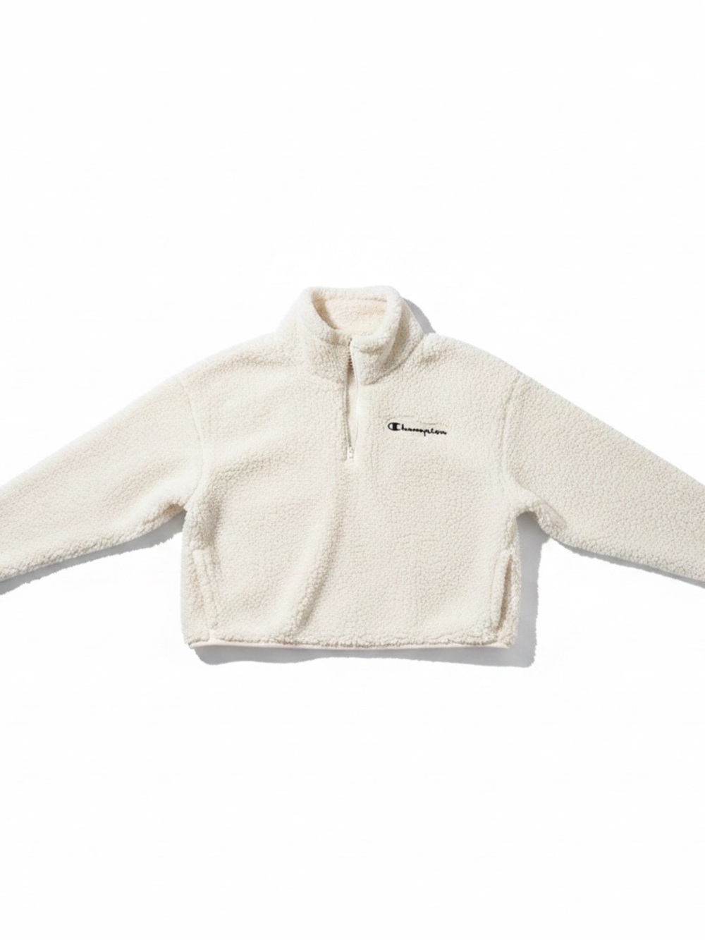 Champion Cream Sherpa Half-Zip Pullover Jacket